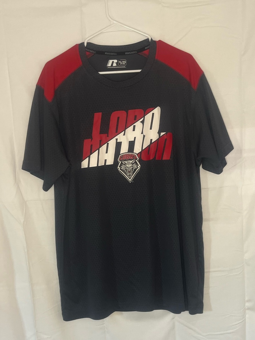 Russell Athletic Black and Red Lobo Nation Graphic Jersey Men’s Size XL